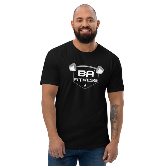 mens fitted t-shirt black front - basquaredfitness
