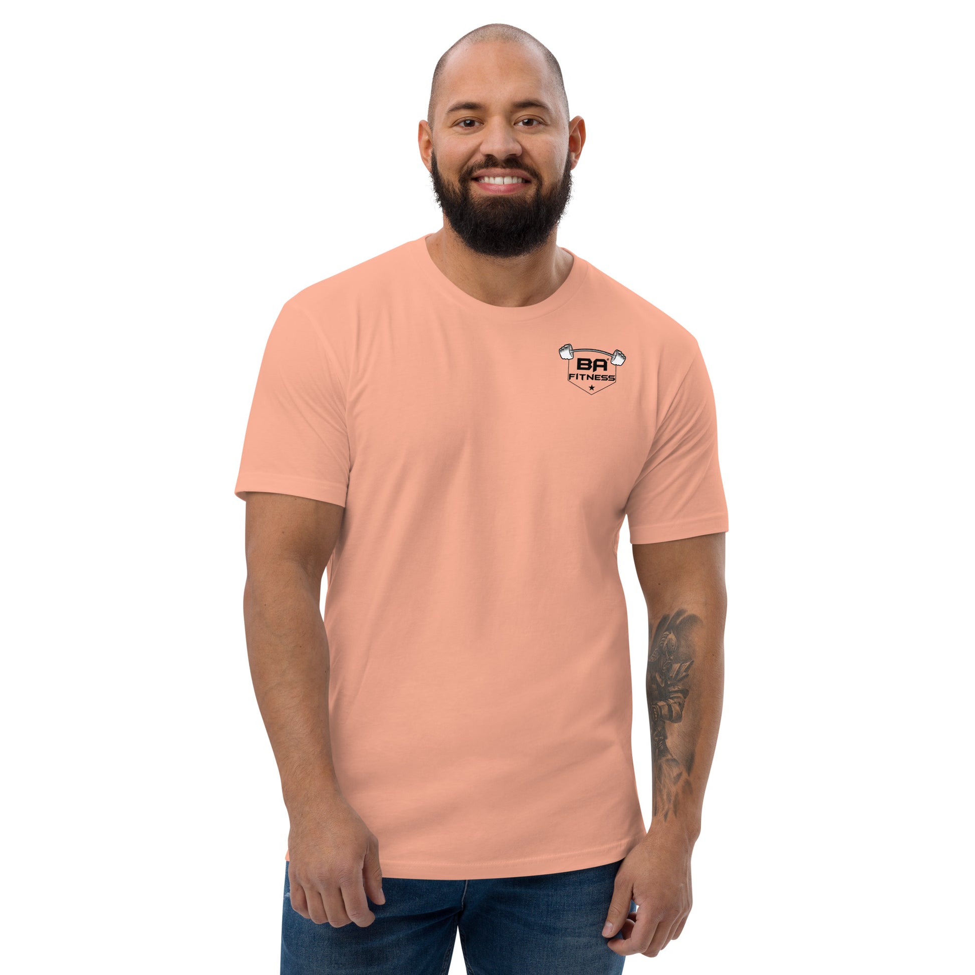 fitted t-shirt desert pink front - basquaredfitness