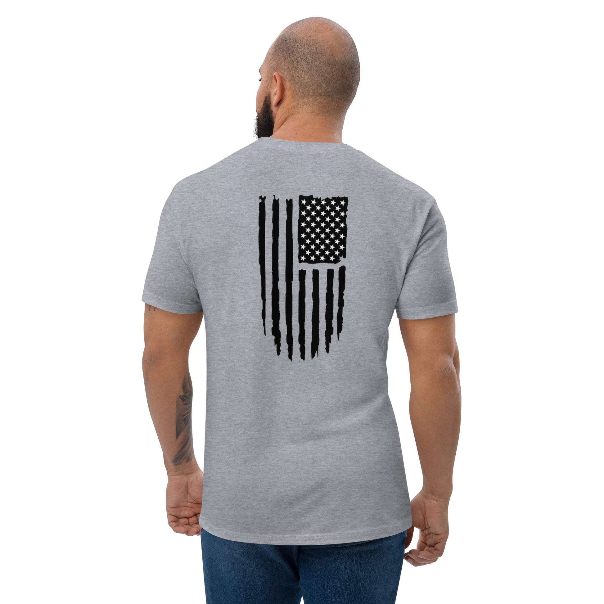 fitted t-shirt heather grey back - basquaredfitness
