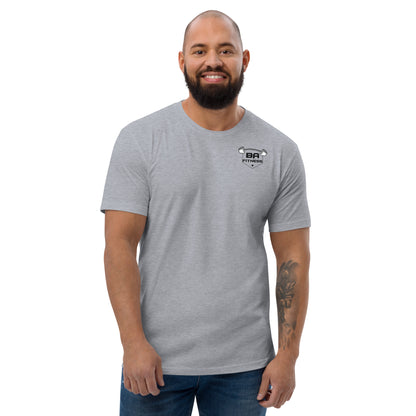 fitted t-shirt heather grey front - basquaredfitness