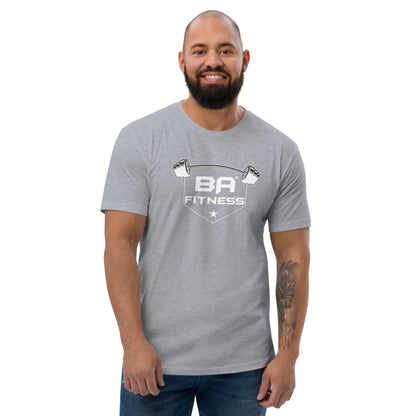 mens fitted t-shirt heather grey front - basquaredfitness