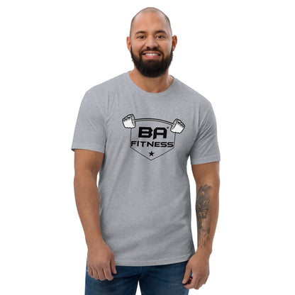fitted t-shirt heather grey front - basquaredfitness