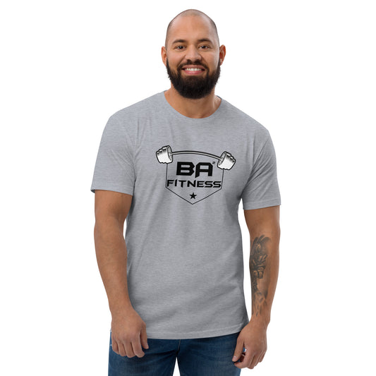 fitted t-shirt heather grey front - basquaredfitness