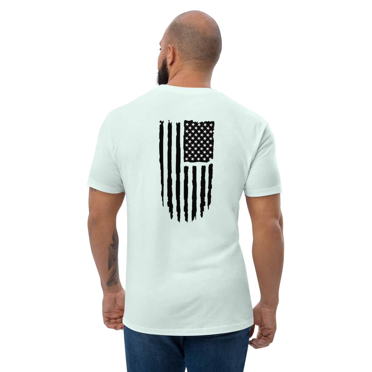 fitted t-shirt light blue back - basquaredfitness