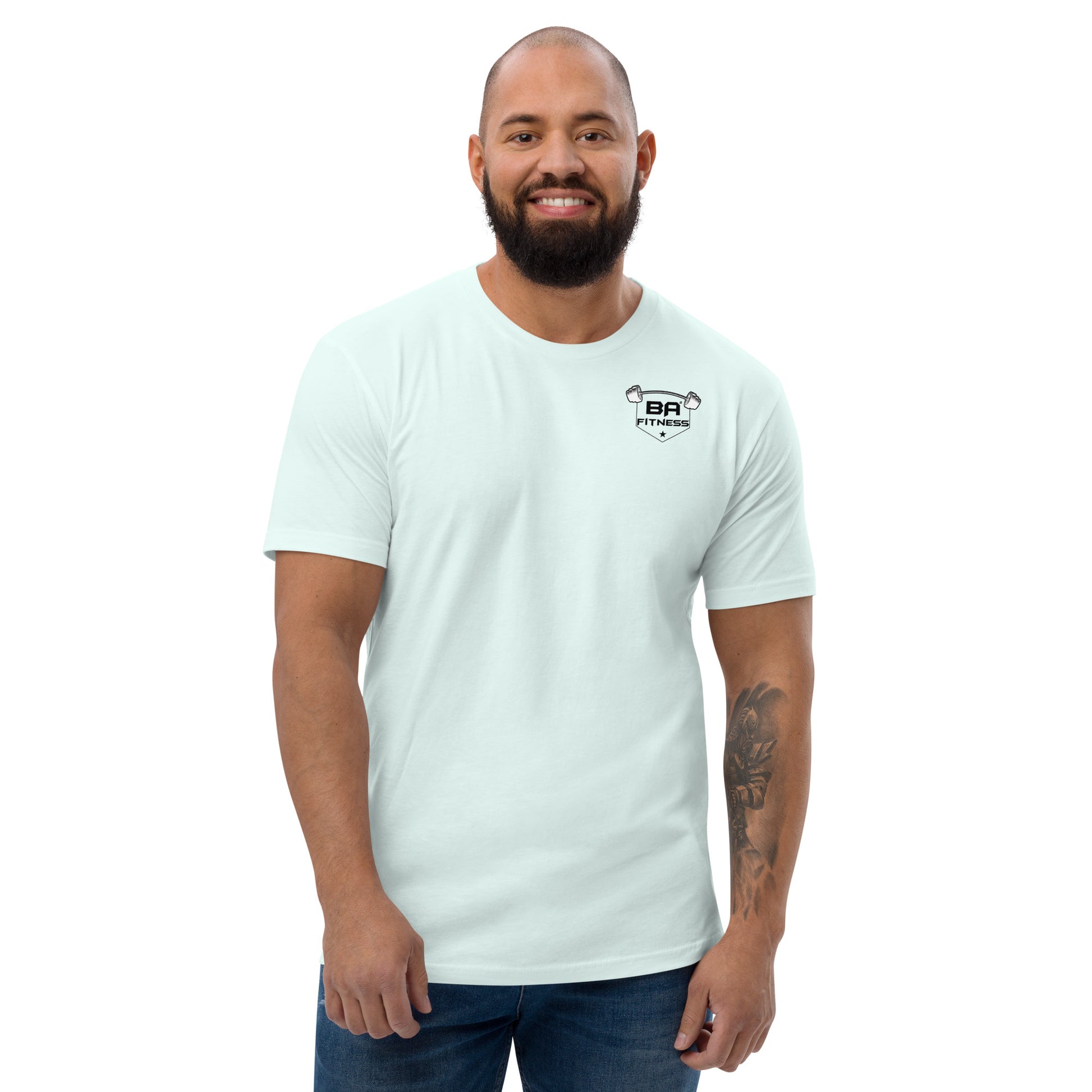 fitted t-shirt light blue front - basquaredfitness
