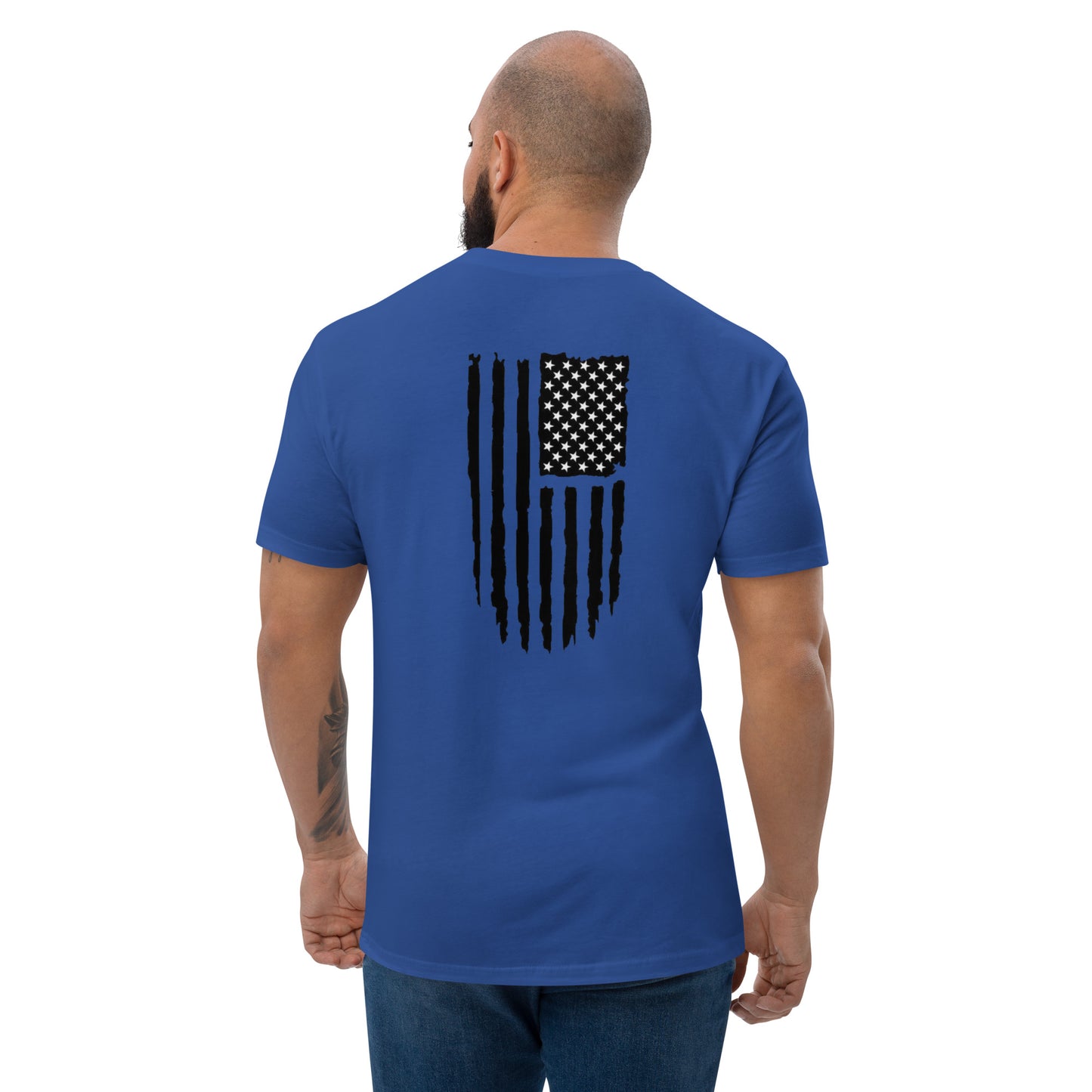 fitted t-shirt royal blue back - basquaredfitness