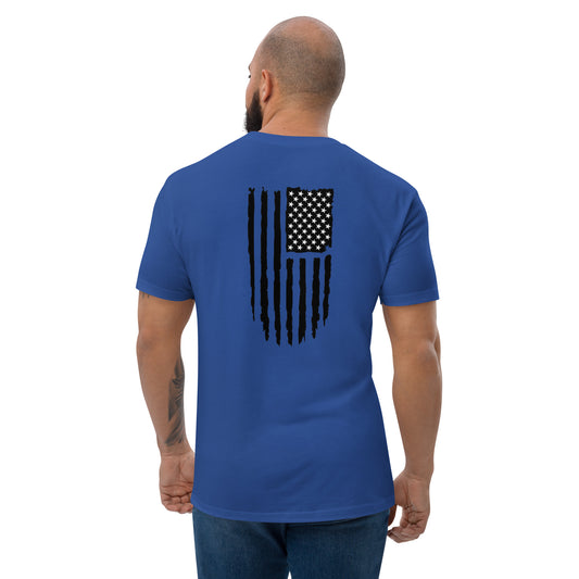fitted t-shirt royal blue back - basquaredfitness