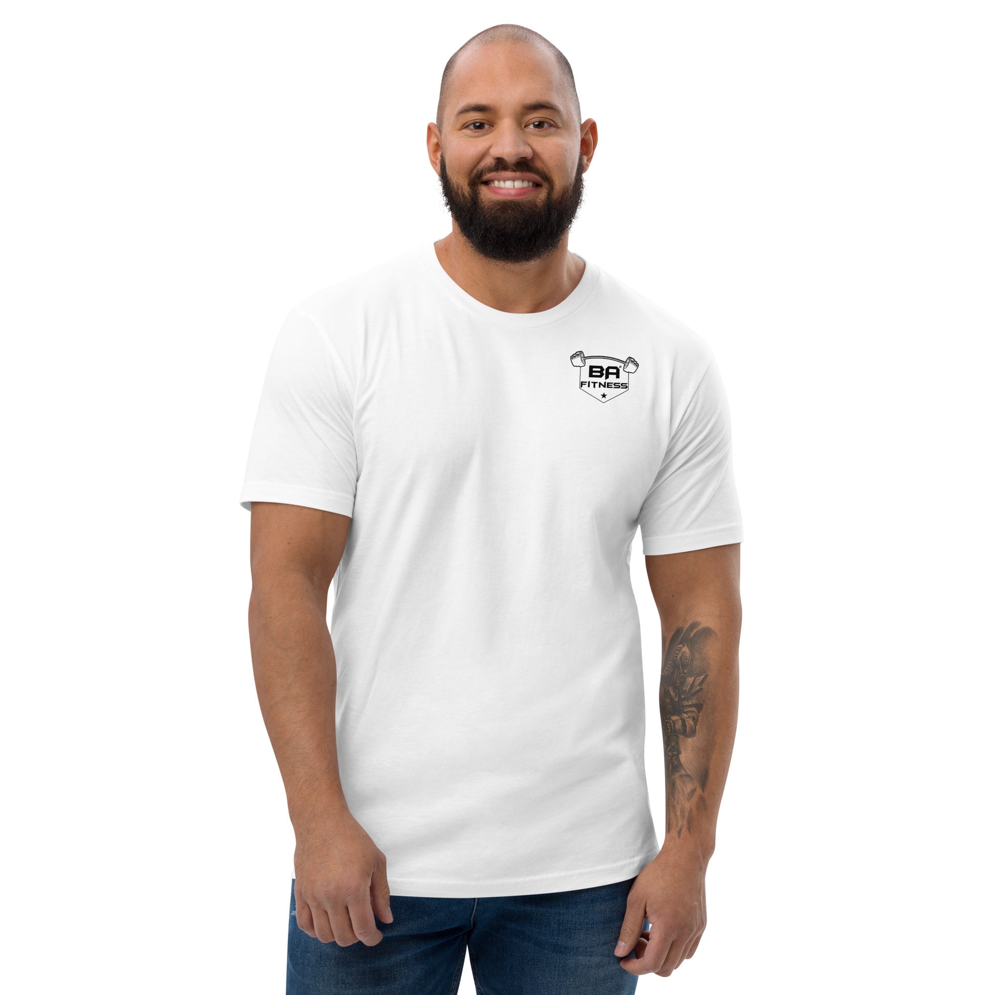 fitted t-shirt white front - basquaredfitness
