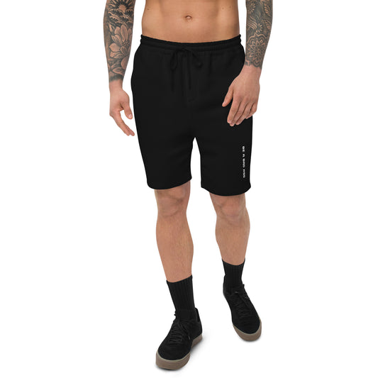 mens fleece shorts black front - basquaredfitness