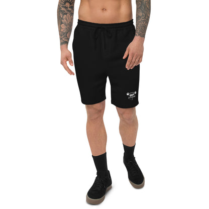 mens fleece shorts black front - basquaredfitness