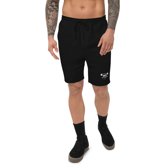 mens fleece shorts black front - basquaredfitness