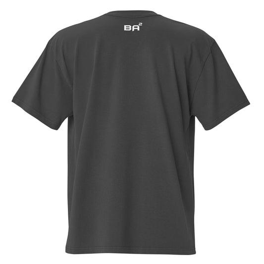 oversized faded t-shirt faded black back - basquaredfitness