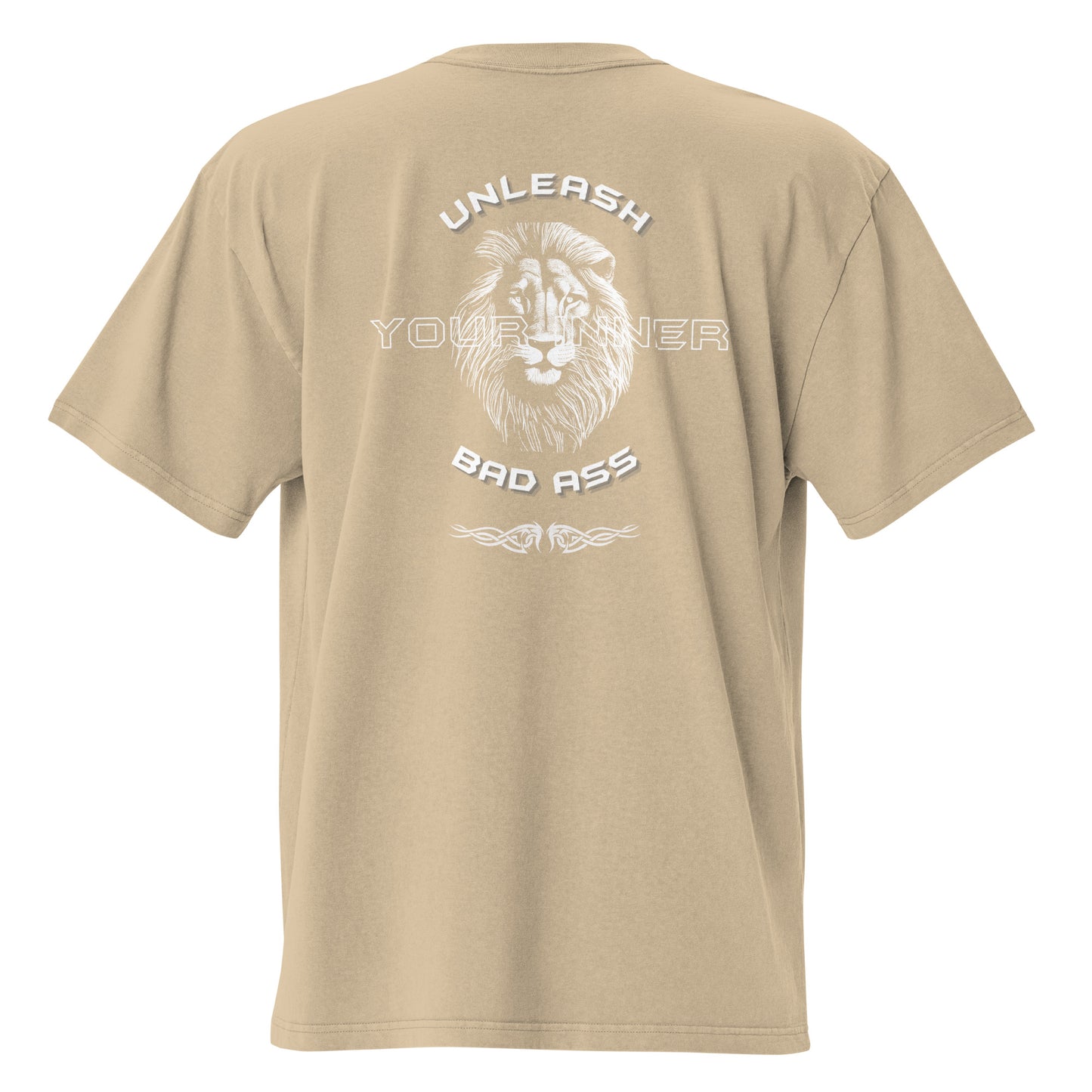 oversized faded t-shirt faded Khaki back - basquaredfitness