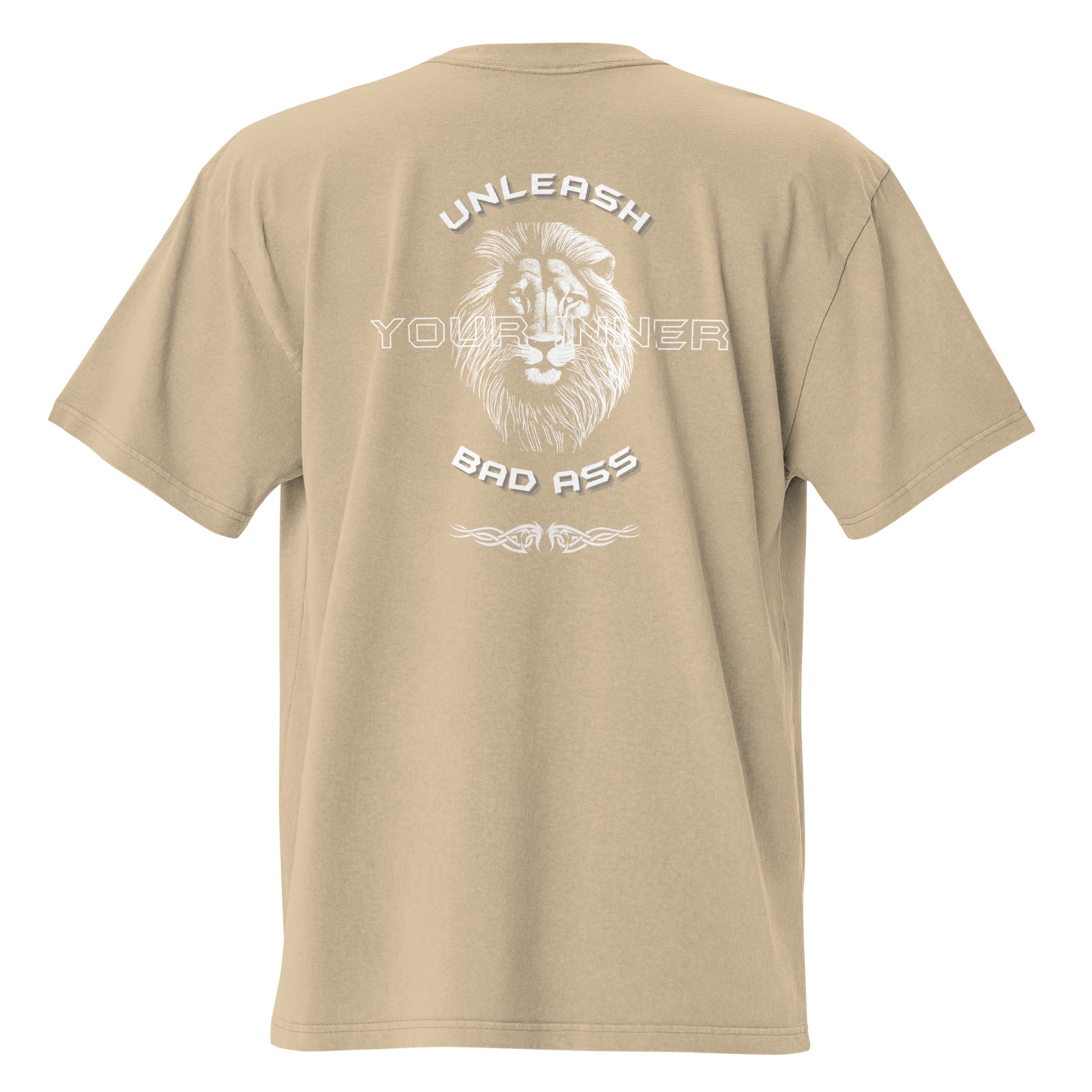 oversized faded t-shirt faded Khaki back - basquaredfitness