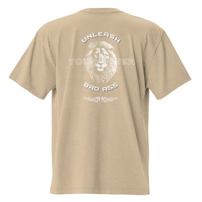 oversized faded t-shirt faded Khaki back - basquaredfitness