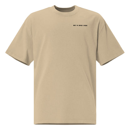 Oversized faded t-shirt khaki front - basquaredfitness