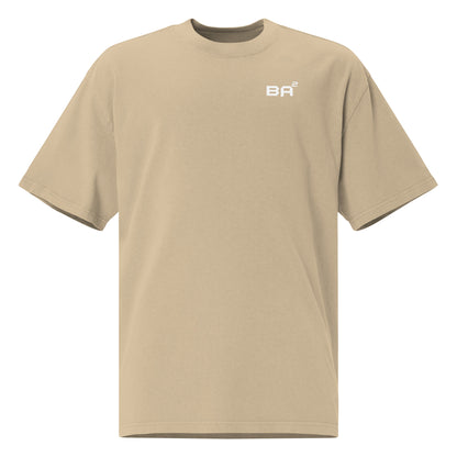 oversized faded t-shirt faded Khaki front - basquaredfitness