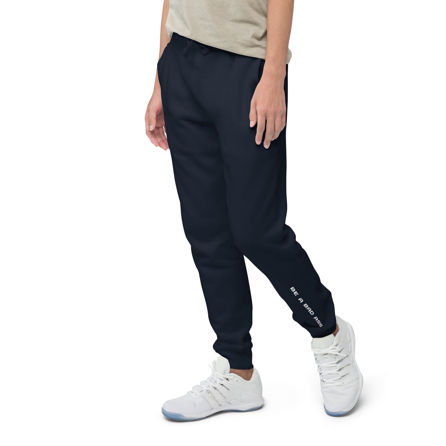 unisex fleece sweatpants navy left front - basquaredfitness