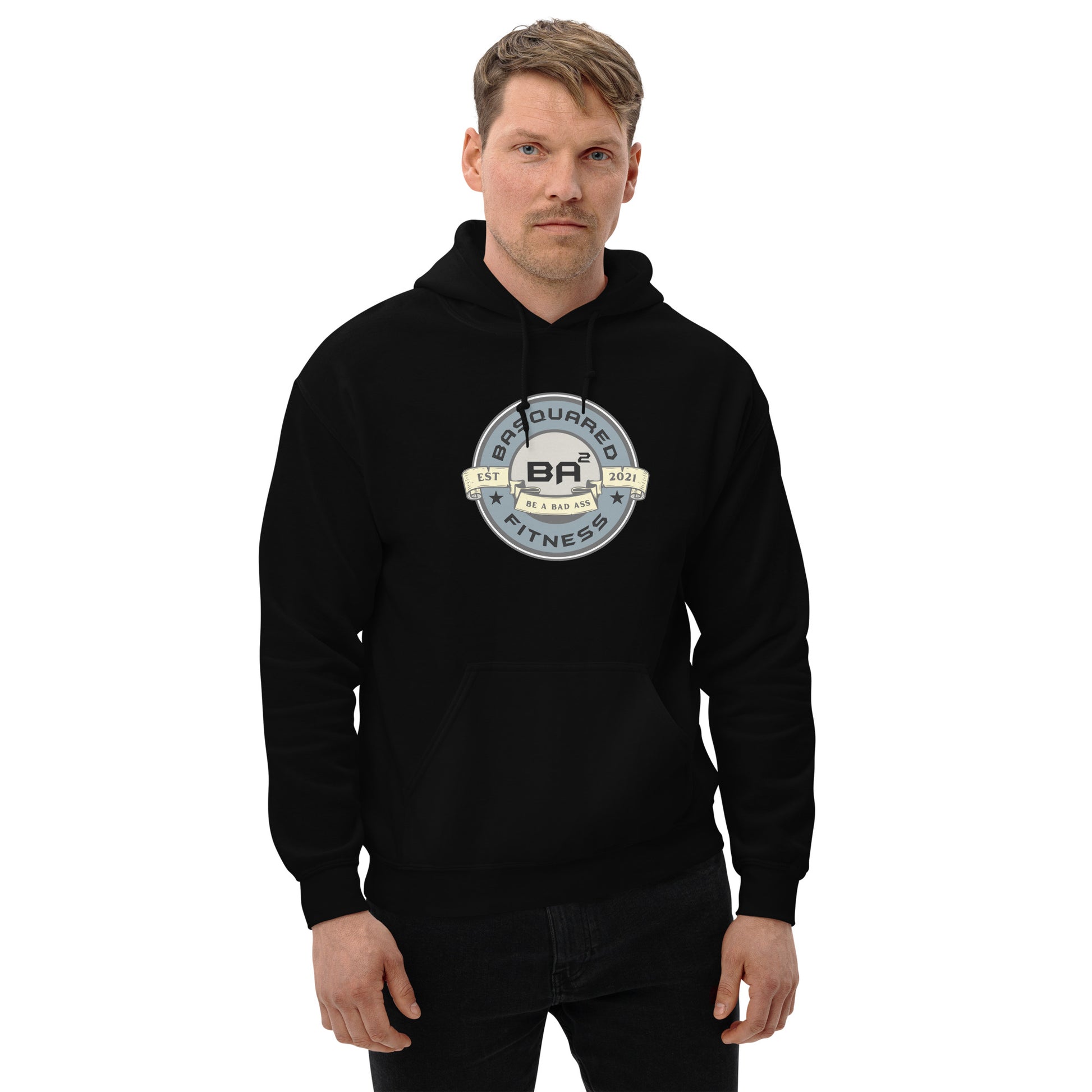 unisex heavy blend hoodie black front - basquaredfitness
