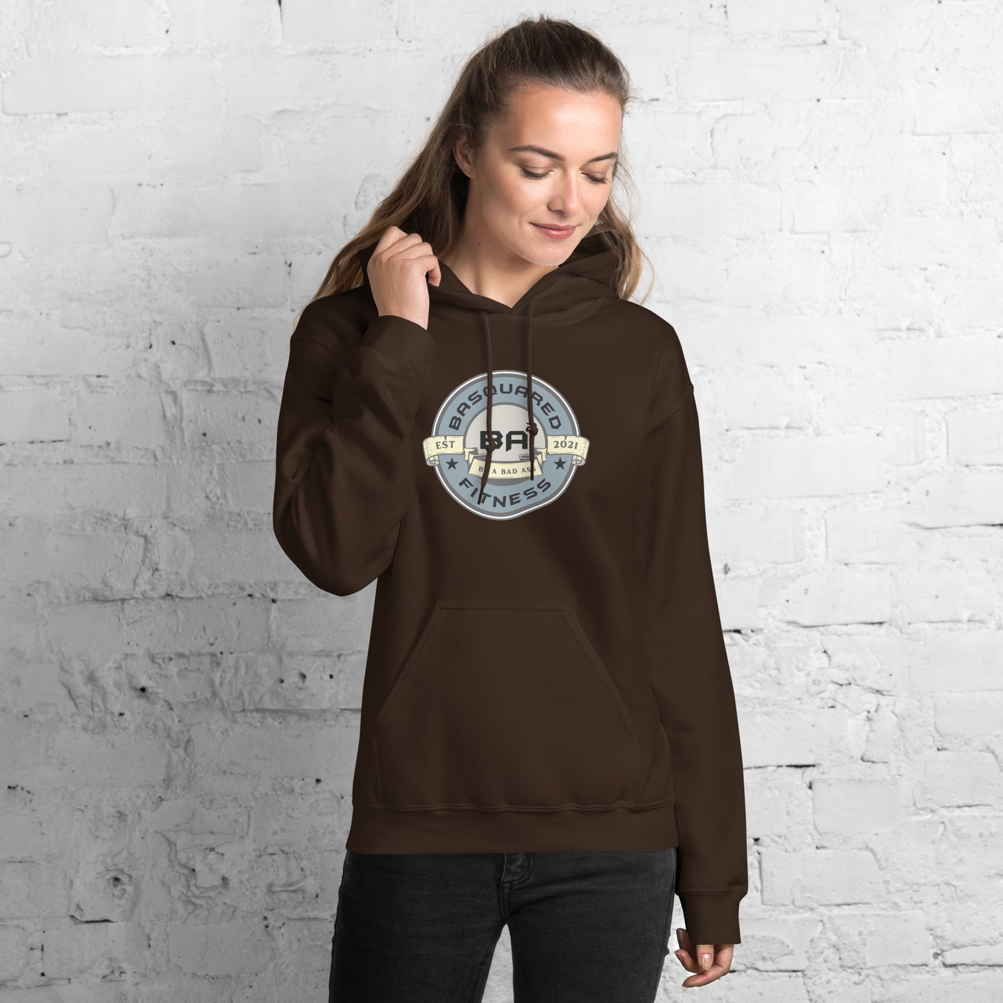 unisex heavy blend hoodie dark chocolate front - basquaredfitness