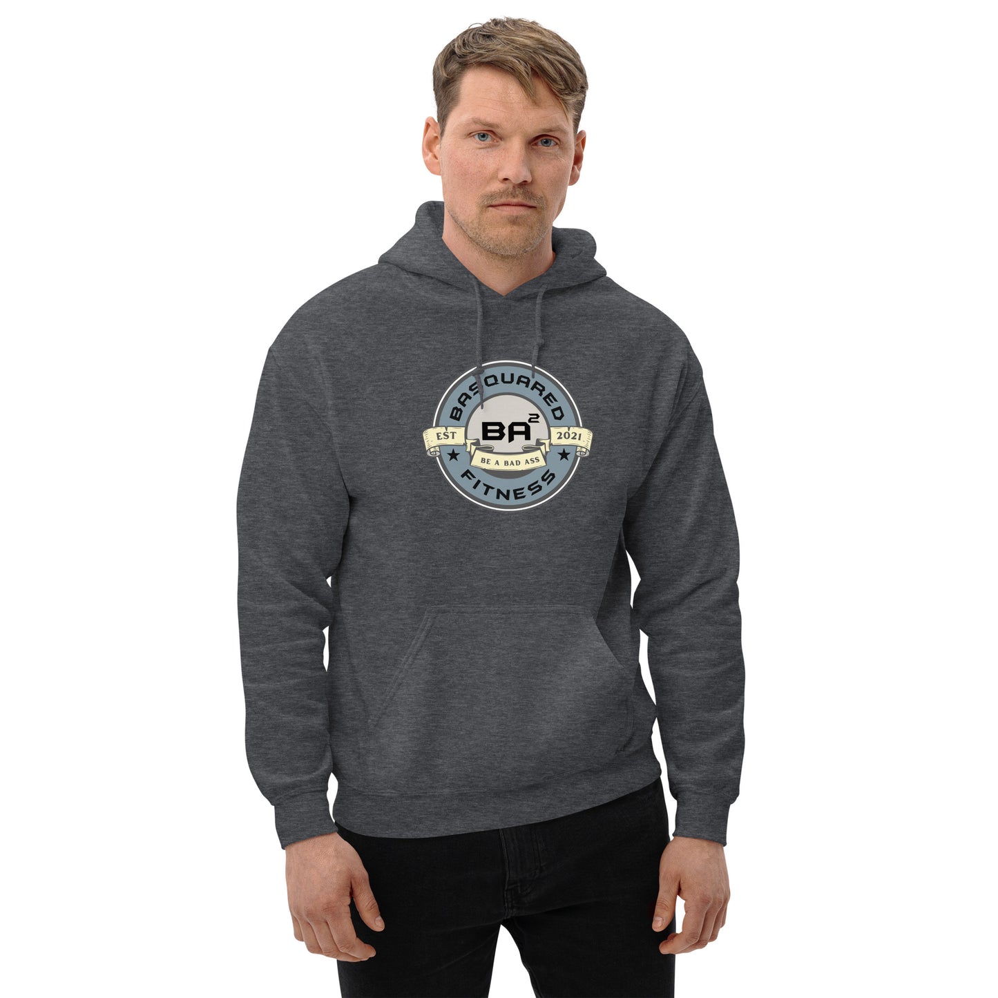 unisex heavy blend hoodie dark heather front - basquaredfitness