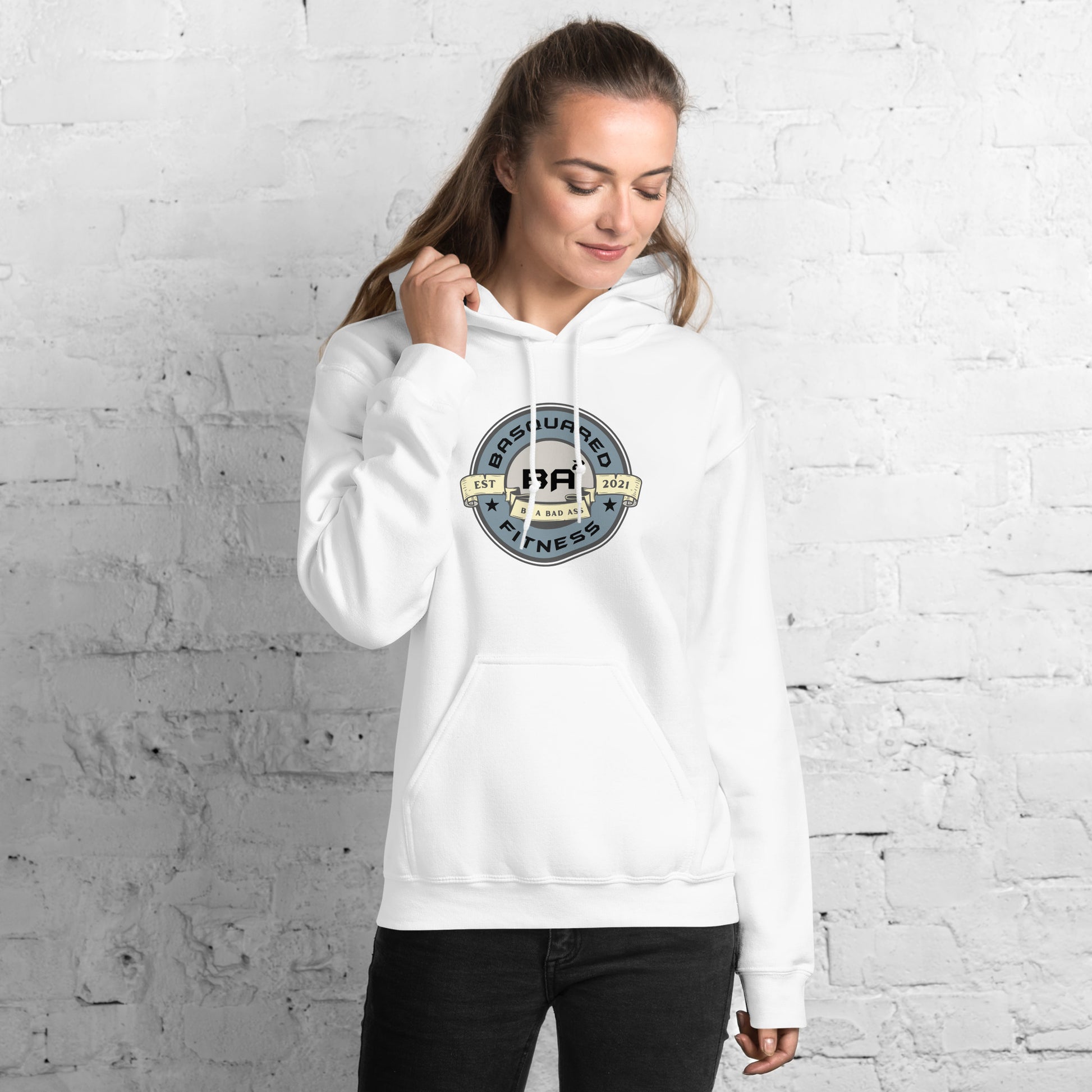 unisex heavy blend hoodie white front - basquaredfitness