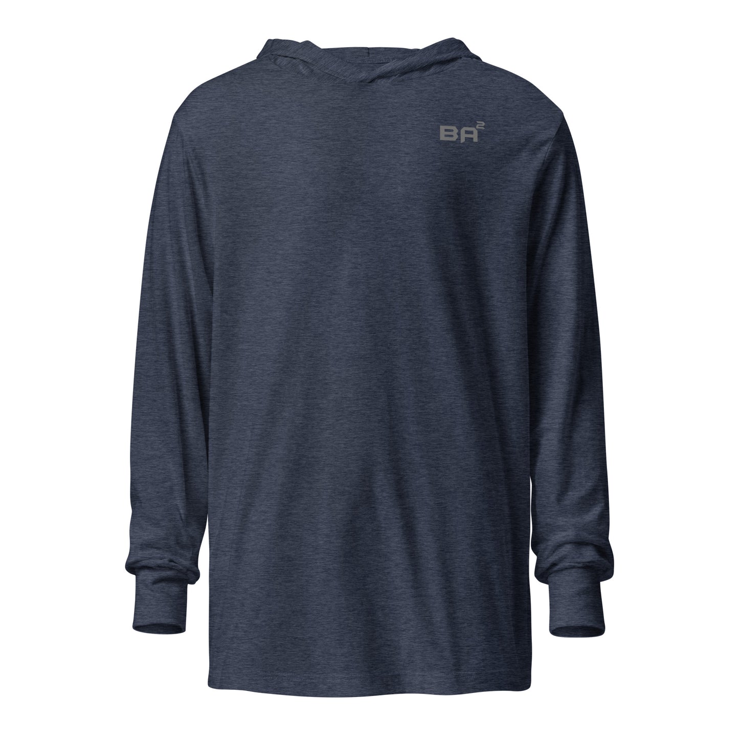 hooded long sleeve tee heather navy - basquaredfitness