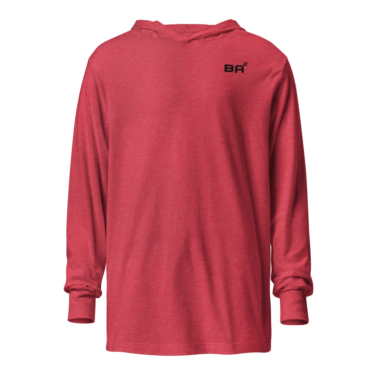 hooded long sleeve tee heather red - basquaredfitness