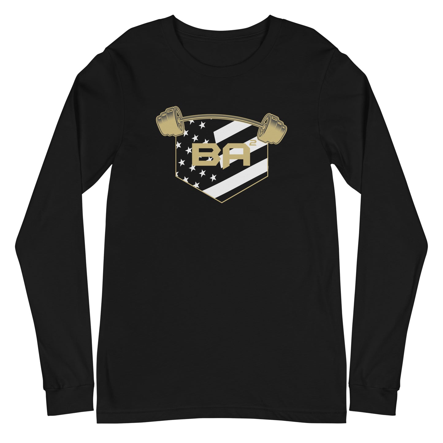 Unisex long sleeve tee black front - basquaredfitness