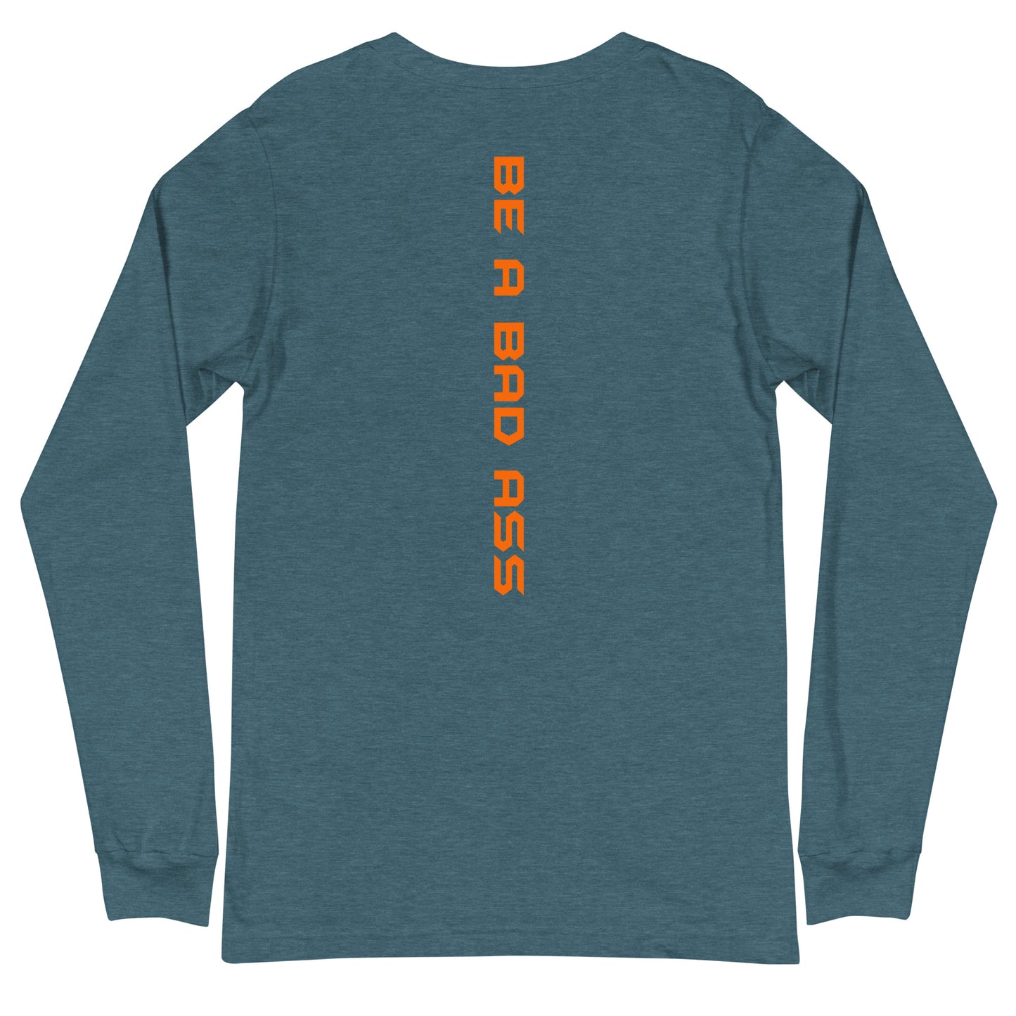 unisex long sleeve tee heather deep teal back - basquaredfitness