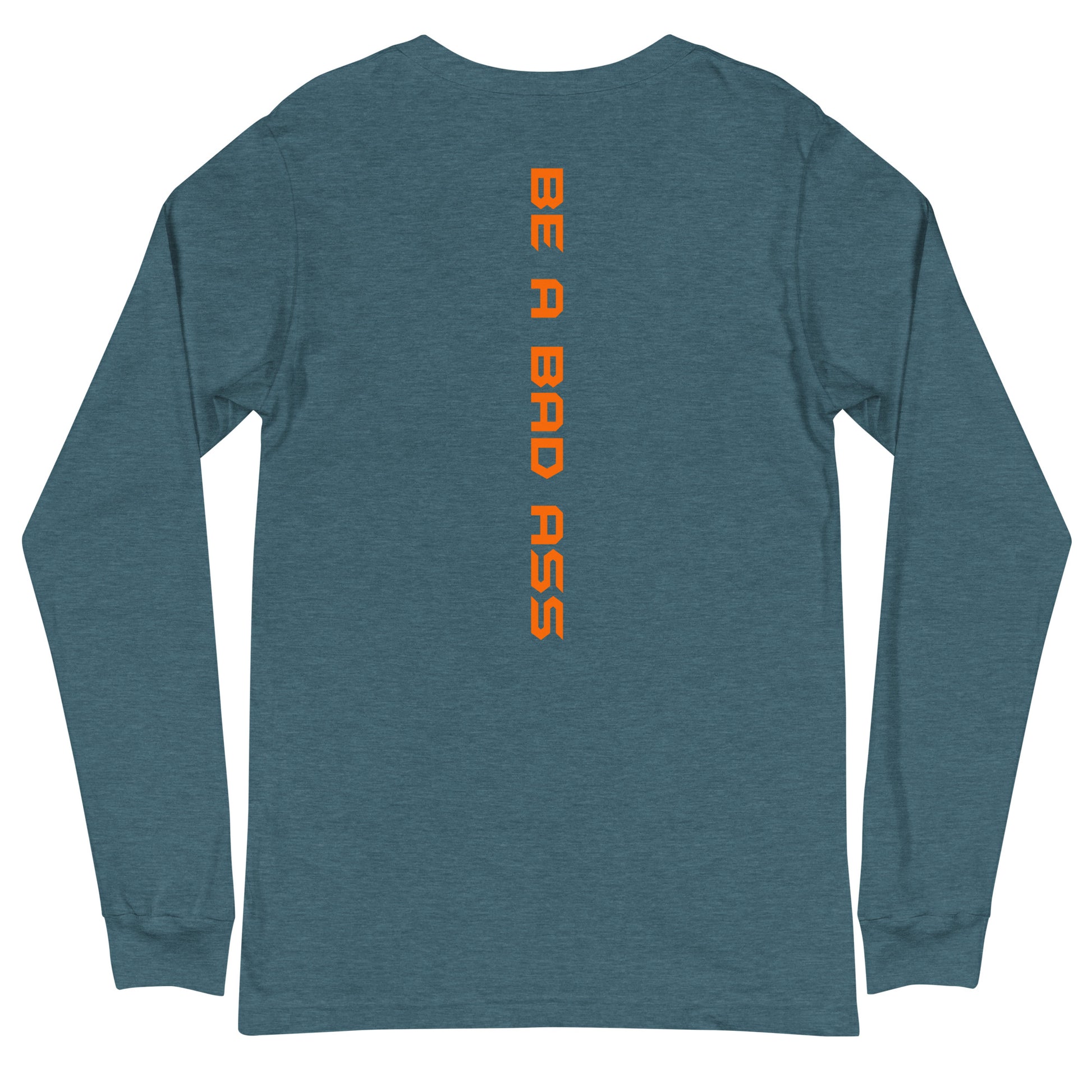 unisex long sleeve tee heather deep teal back - basquaredfitness