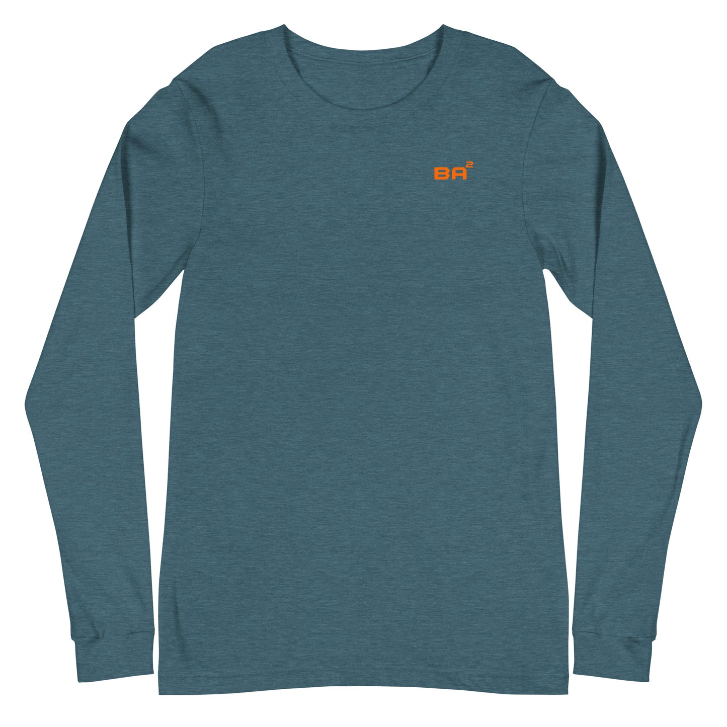 unisex long sleeve tee heather deep teal front - basquaredfitness