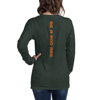 unisex long sleeve tee heather forest back - basquaredfitness