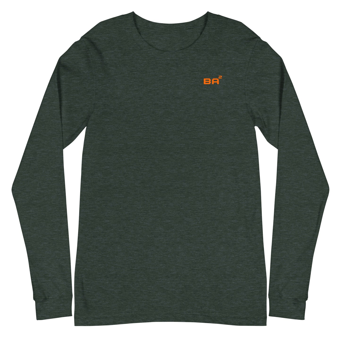 unisex long sleeve tee heather forest front - basquaredfitness