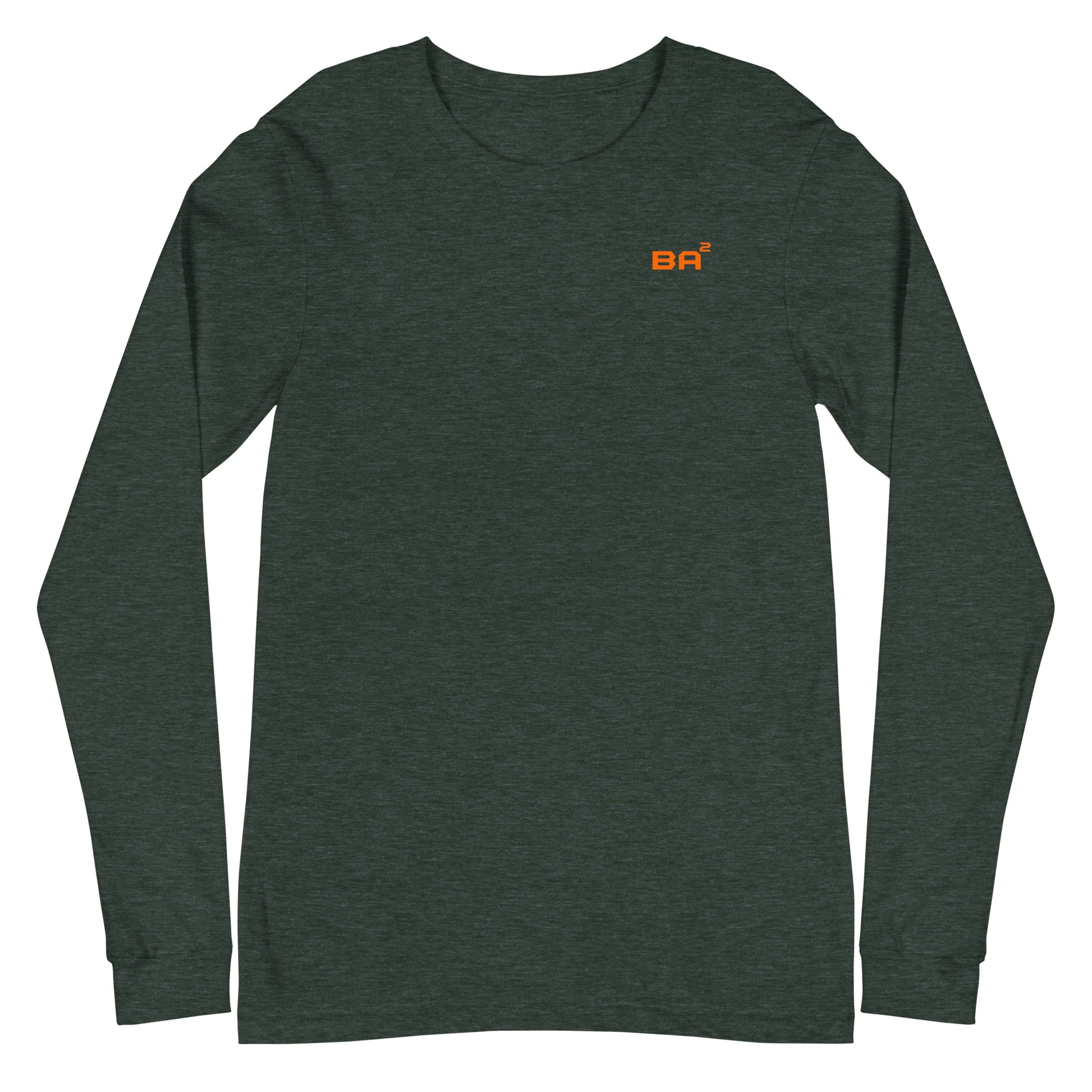 unisex long sleeve tee heather forest front - basquaredfitness