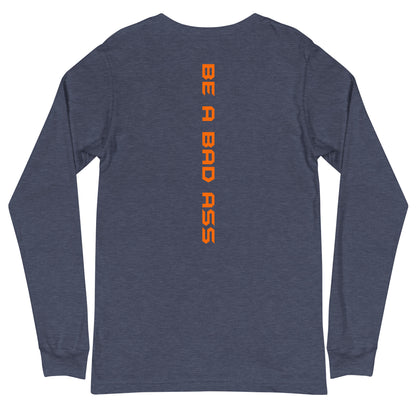 unisex long sleeve tee heather navy back - basquaredfitness