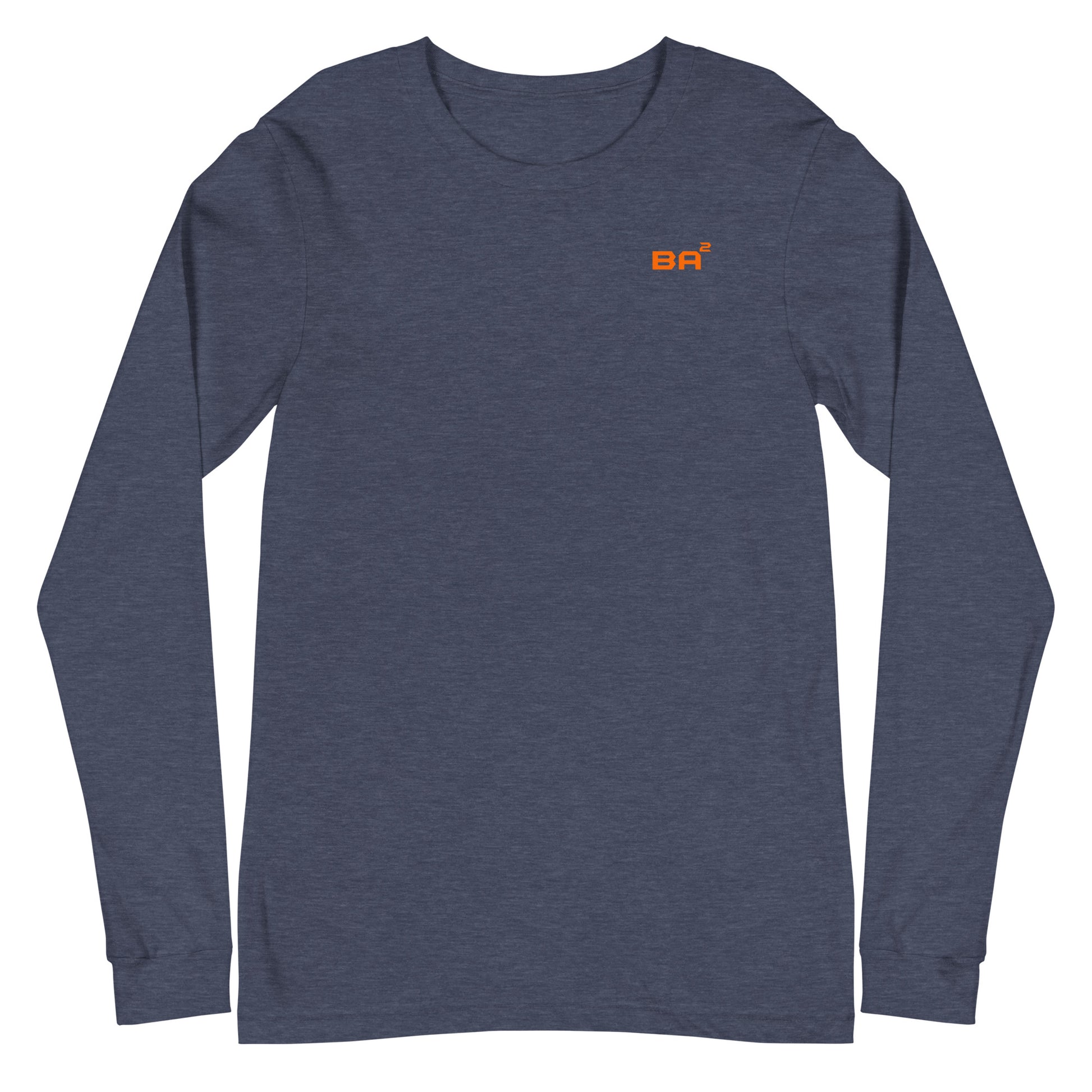 unisex long sleeve tee heather navy front - basquaredfitness