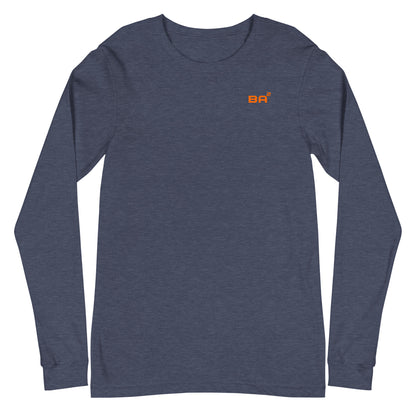 unisex long sleeve tee heather navy front - basquaredfitness