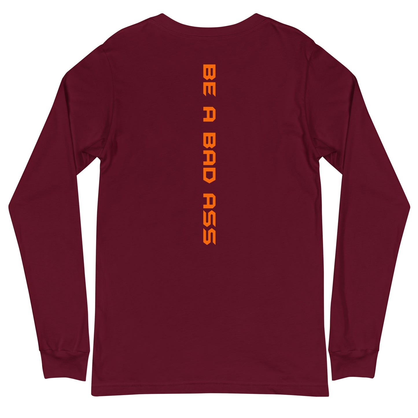 unisex long sleeve tee maroon back - basquaredfitness