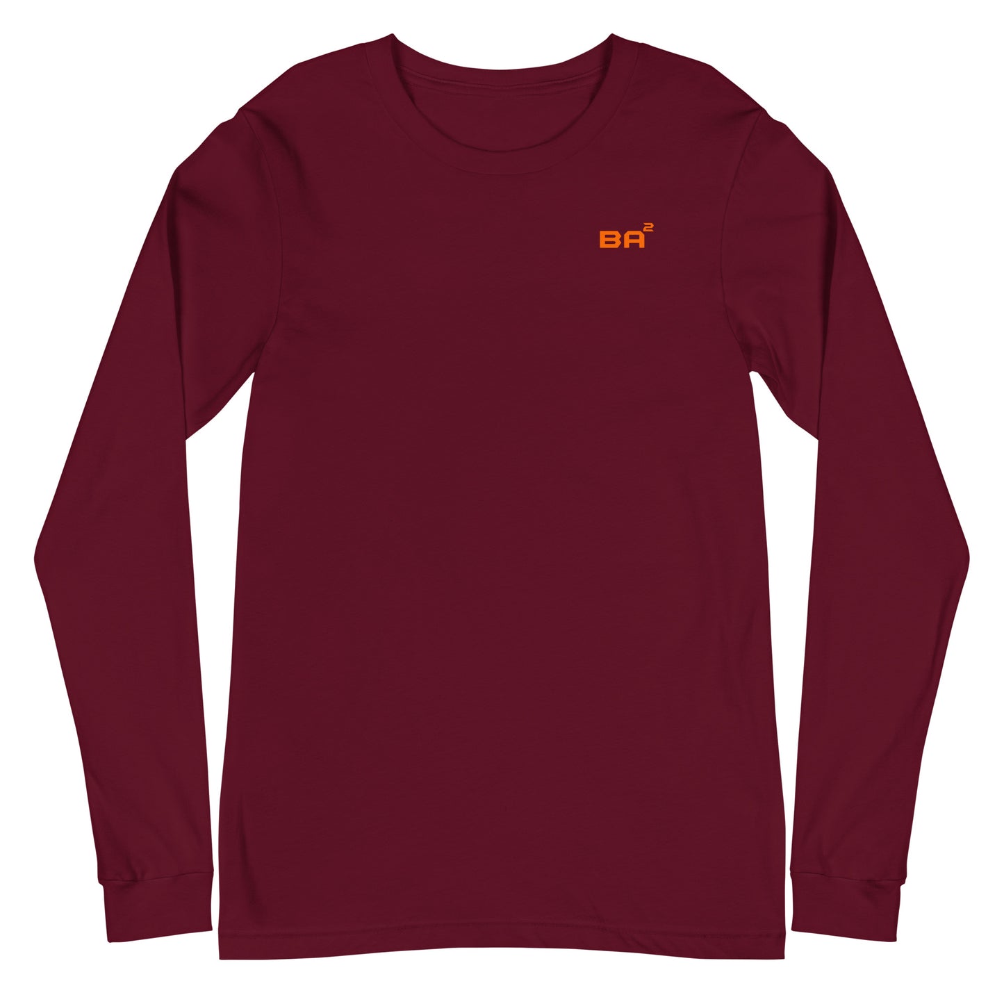 unisex long sleeve tee maroon front - basquaredfitness