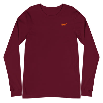 unisex long sleeve tee maroon front - basquaredfitness