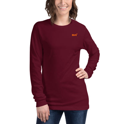 unisex long sleeve tee maroon front - basquaredfitness