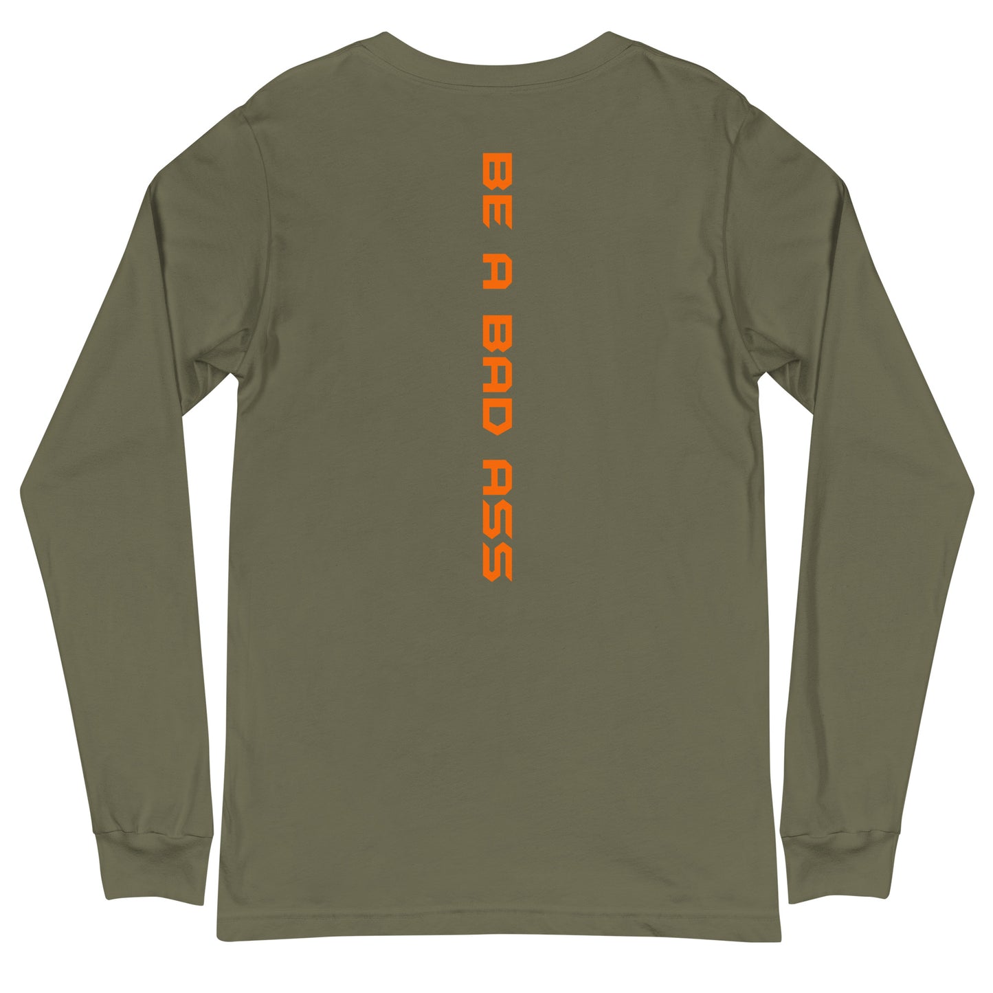 unisex long sleeve tee military green back - basquaredfitness