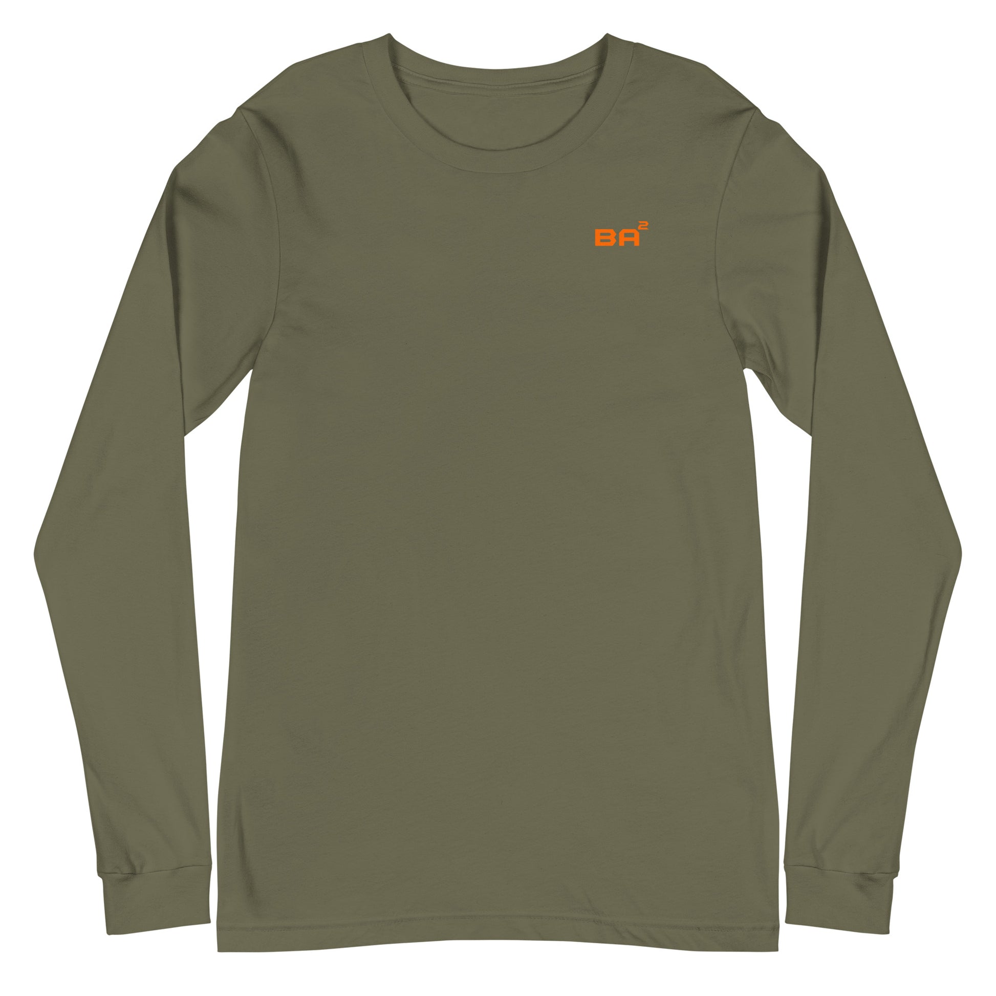 unisex long sleeve tee military green front - basquaredfitness