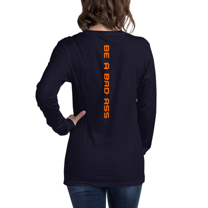 unisex long sleeve tee navy back - basquaredfitness