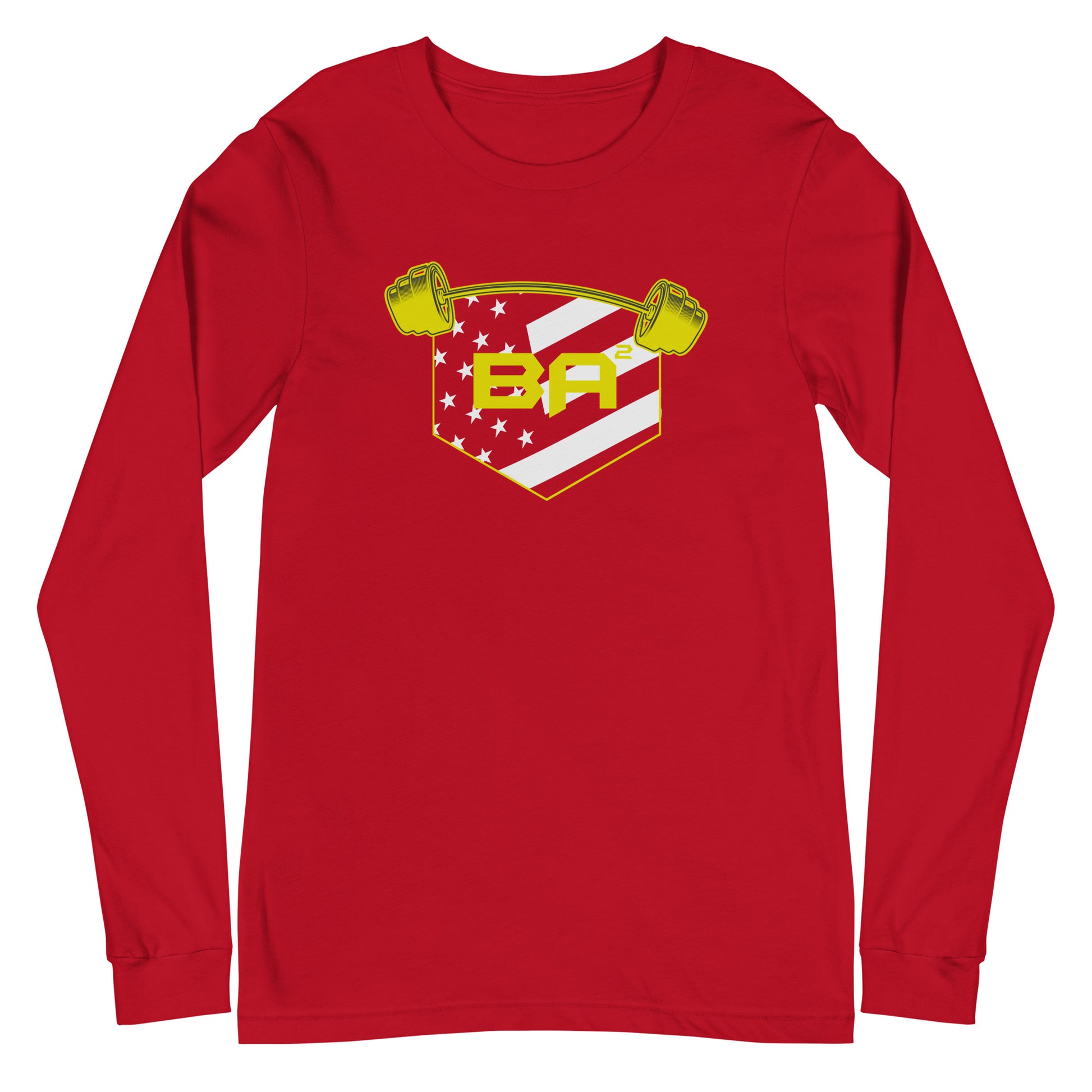 Unisex long sleeve tee red front - basquaredfitness