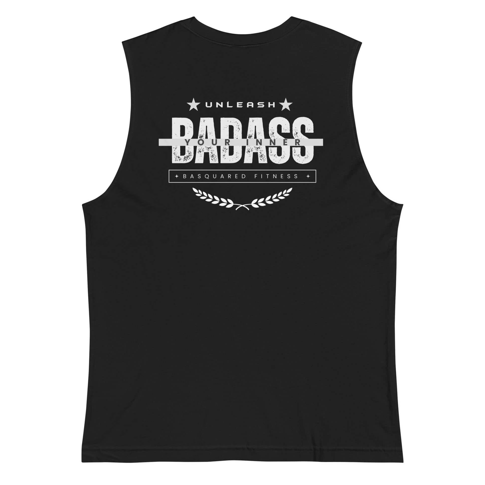 unisex muscle shirt black back - basquaredfitness