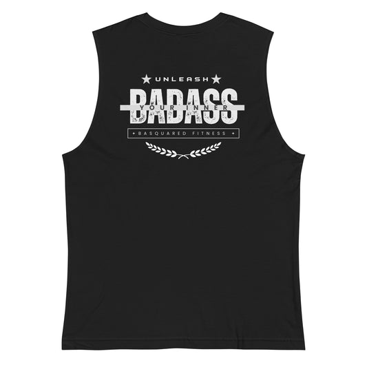 unisex muscle shirt black back - basquaredfitness