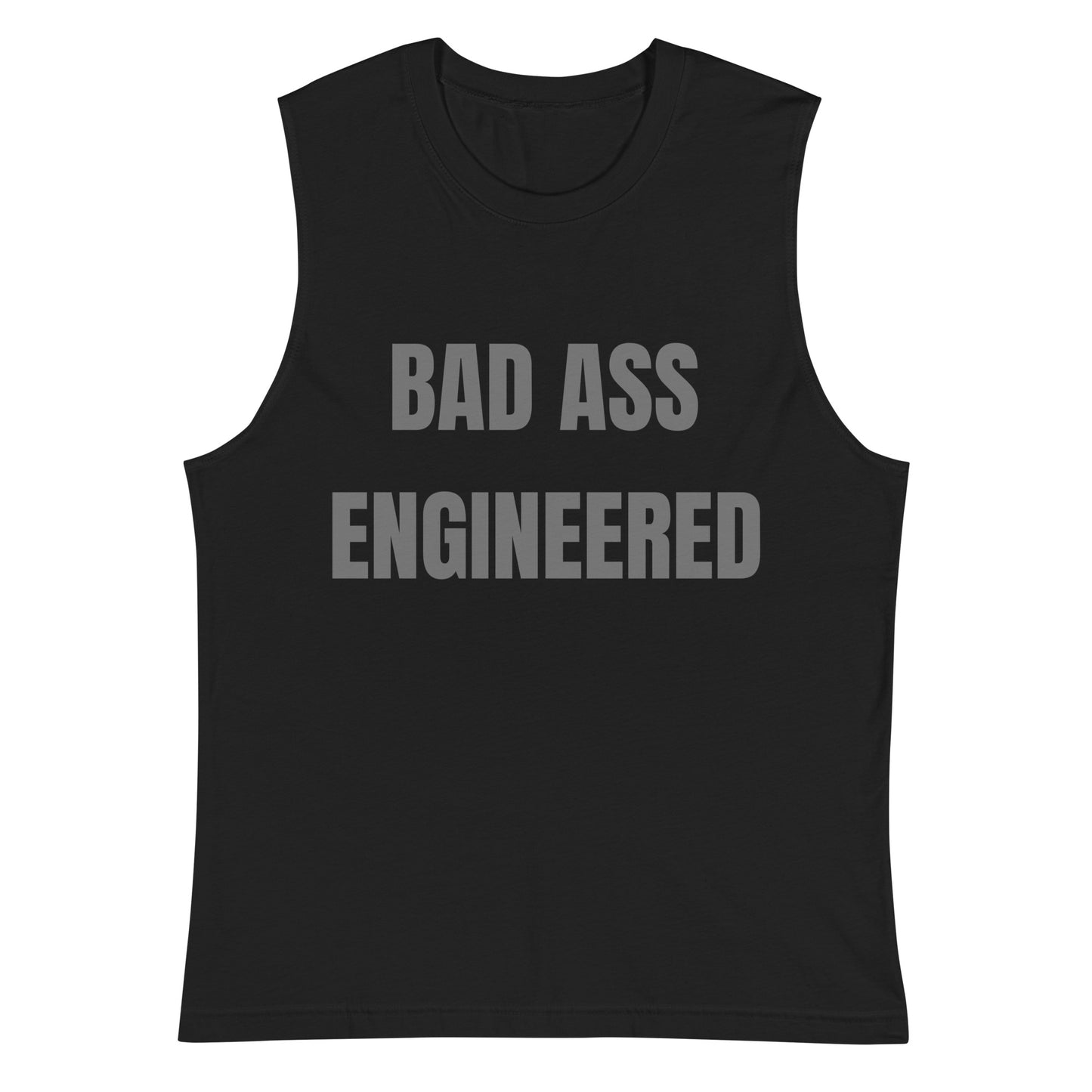 unisex muscle shirt black front - basquaredfitness