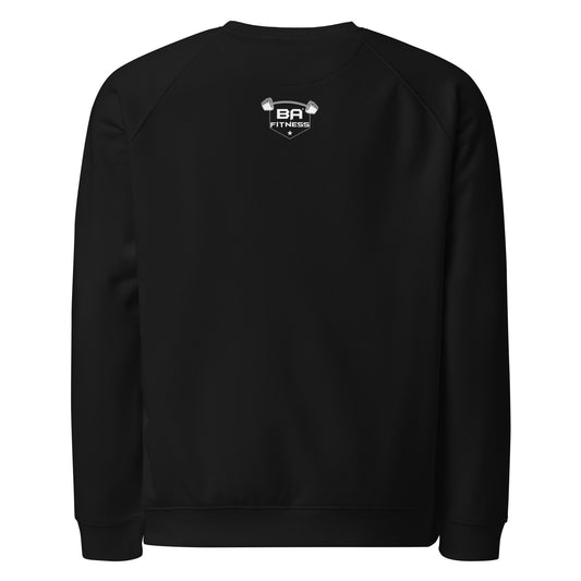 unisex organic raglan sweatshirt black back - basquaredfitness